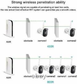 1080P Battery Solar Powered Wireless WiFi IP 4CH NVR Camera System Two-Way Audio