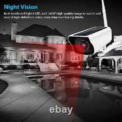 1080P HD Wireless Solar Powered IP67 Camera WiFi Security Night Vision Cam Alarm