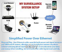 16 Channel 8MP 4K NVR 12 X 5MP 1920P PoE IP Cam Dome Security Camera System 2TB