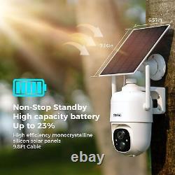 2CQ1 AI 2K Solar Security Camera Wireless Outdoor, Battery Powered Cam, Two W