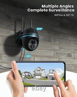 2PCS Solar Battery Powered Security Camera System Outdoor Home IP Wifi CCTV Cam