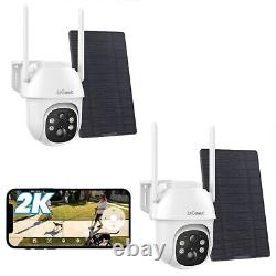 2PCS ieGeek Outdoor 4G Lte Solar Security Camera Wireless Home Battery CCTV Cam