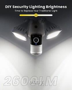 2PCS ieGeek Outdoor Floodlight Camera 2K Home WiFi Security Camera IP CCTV Cam
