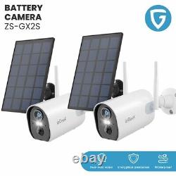 2Pack Security Camera Wireless Outdoor Solar Battery Surveillance IP CCTV Cam