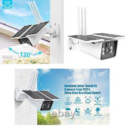 2Pcs NEW Home Security Camera Outdoor Solar Battery Powered Wireless WIFI HD Cam