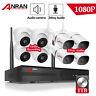 2Way Audio CCTV Wireless Security Camera System Outdoor Home 8CH 1080P With 1TB