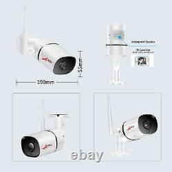2Way Audio CCTV Wireless Security Camera System Outdoor Home 8CH 1080P With 1TB