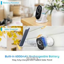 2X Reolink 2.4/5 Ghz WiFi Security Camera Rechargeable Battery Solar Powered Cam