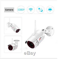 2.0MP 7 Monitor Wireless Home Security Camera System Outdoor 1080P 4CH NVR WiFi