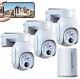 2/3/4 Pcs Battery Powered Wireless Security Camera System Outdoor Wifi PTZ Cam
