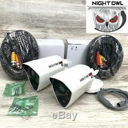 2 Night Owl 5 MP HD 5.0 UHD White Bullet Security Video Camera w 60 ft Cable NEW