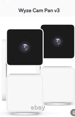 2 PACK Wyze Cam Pan v3 Indoor/Outdoor IP65-Rated 1080p Pan Security Camera