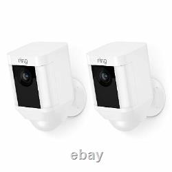 (2 Pack) Ring Spotlight Cam Battery HD Security Camera Two-Way Talk Alarm, White