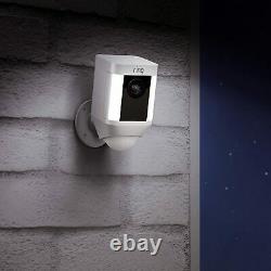 (2 Pack) Ring Spotlight Cam Battery HD Security Camera Two-Way Talk Alarm, White