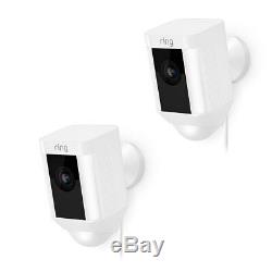 2 Pack Ring Spotlight Cam Wired Security Camera 8SH1P7-WEN0 White Brand New