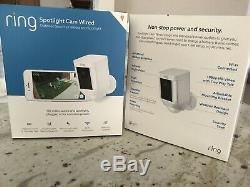 2 Ring Spotlight Cam Wired Security Camera White BRAND NEW