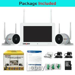 2 Way Audio 1080P Wireless Security Camera System with 7'' Monitor Night Vision