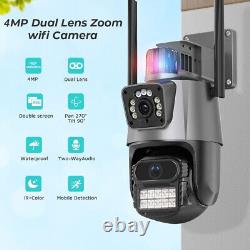 2x 128G Wifi Security Camera Dual Lens 8X Zoom Outdoor PTZ IP Night Vision Cam