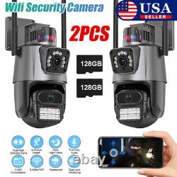 2x 8MP 4K Wifi Security Camera Dual Lens 8X Zoom Outdoor PTZ IP Night Vision Cam
