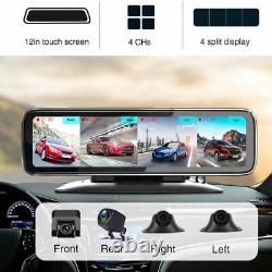 360 Degree Dash Cam 4 CHS Camera HD 1080P Car Rear Mirror Vehicle Security DVR