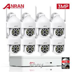 3MP HD 8CH PTZ Dome CCTV Security Camera System WIFI Outdoor With 1TB 2Way Audio