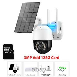 3MP UHD WIFI IP CCTV Camera Wireless Waterproof Solar 5X Zoom Smart Security Cam