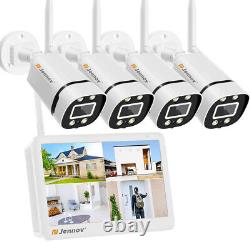 3MP Wireless Security Camera System Outdoor 8CH NVR 10 Monitor Night Vision Cam