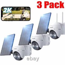 3Pack Outdoor 2K Wireless Security Camera Home 360° WiFi PTZ Battery CCTV IR Cam