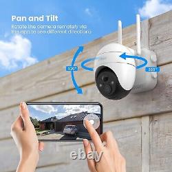 3Pack Outdoor Security Camera 2K WiFi Wireless Home Battery Powered CCTV IR Cam