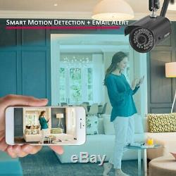 4CH 1080P Wifi Wireless NVR CCTV Security Camera System HD 720P Cam Night Vision