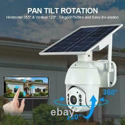 4G 1080P HD Solar Power PTZ IP Camera Security CCTV Waterproof Outdoor Cam USA