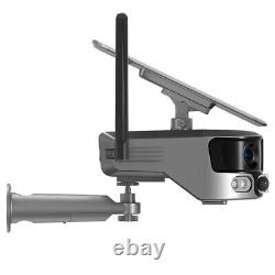 4G WIFI Solar Security Camera CCTV Outdoor Dual Lens 180° Panoramic Ultra 4K CAM