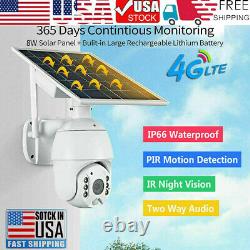 4G/WiFi 1080P HD Solar Power PTZ IP Camera Security CCTV Waterproof Outdoor Cam