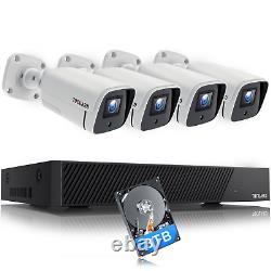 4K 8CH PoE NVR Security Camera System 4 Wired 8MP IP Cam Surveillance+3TB IP66