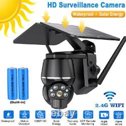 4K Security Camera Wireless Outdoor Solar Powered 2.4GHz Wi-Fi Surveillance Cam