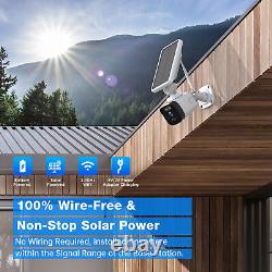 4MP Solar Powered 100% Wireless Outdoor Security Camera System Audio Wifi Cam