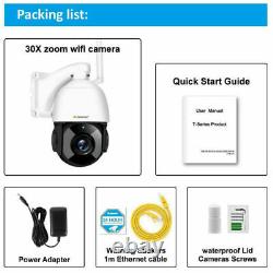 5MP 30x Zoom PTZ Wireless Security Camera Auto Tracking WiFi Audio IP CCTV Cam