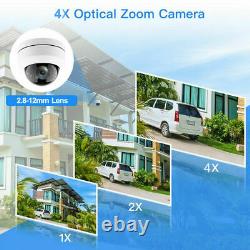 5MP Mini PoE IP PTZ Dome Camera 2.8-12mm IP66 4X Optical Zoom Speed Cam Outdoor