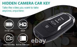 64GB Spy Camera Car Key HD 1080P Hidden Nanny 360 min Battery Home Security Cam