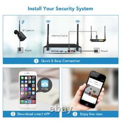 8CH 1080P HD Wireless WiFi Auido CCTV Security Camera IP System Outdoor NVR Kit