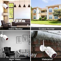 8CH 1080P Security Camera System Wireless Outdoor with 12 Monitor WiFi NVR 1TB