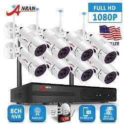 8CH 1080P Wireless Home Security Camera System IP66 CCTV WiFi 2TB HDD Waterproof