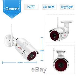 8CH 12 Monitor 1080P Wireless Security Camera System Outdoor with 1TB HDD CCTV