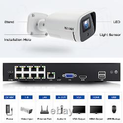 8CH NVR 5MP PoE Security Camera System Home Surveillance Cam 24/7 Recording 3TB