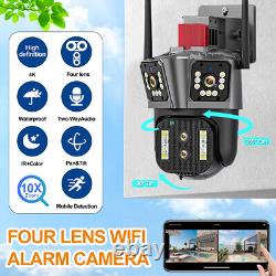 8K Wifi Security Camera Four-Len 8/10X Zoom Outdoor PTZ IP Night Vision Cam 16MP