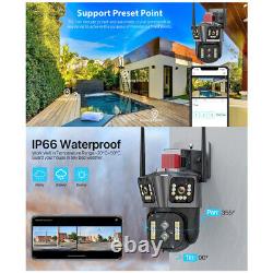 8K Wifi Security Camera Four-Len 8/10X Zoom Outdoor PTZ IP Night Vision Cam 16MP