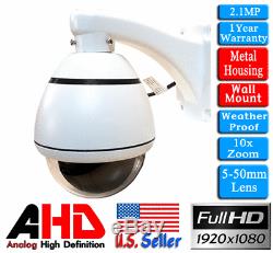 AHD 10x 2.1MP 1080P PTZ 5-50mm Control CCTV Security Camera pan tilt moving cam