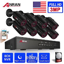 ANRAN 3MP HD Video Security Camera System POE 8CH NVR 3MP 8Cams IR Outdoor IP66