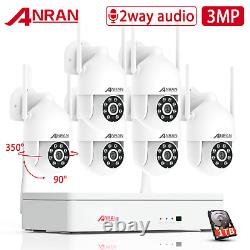 ANRAN 3MP Security Camera System Wifi 8CH NVR Kit Home 6 Cams +1TB Hard Drive