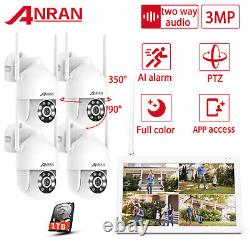 ANRAN 3MP Wireless Wifi PTZ Security Camera System 8CH 10LCD Outdoor with Audio